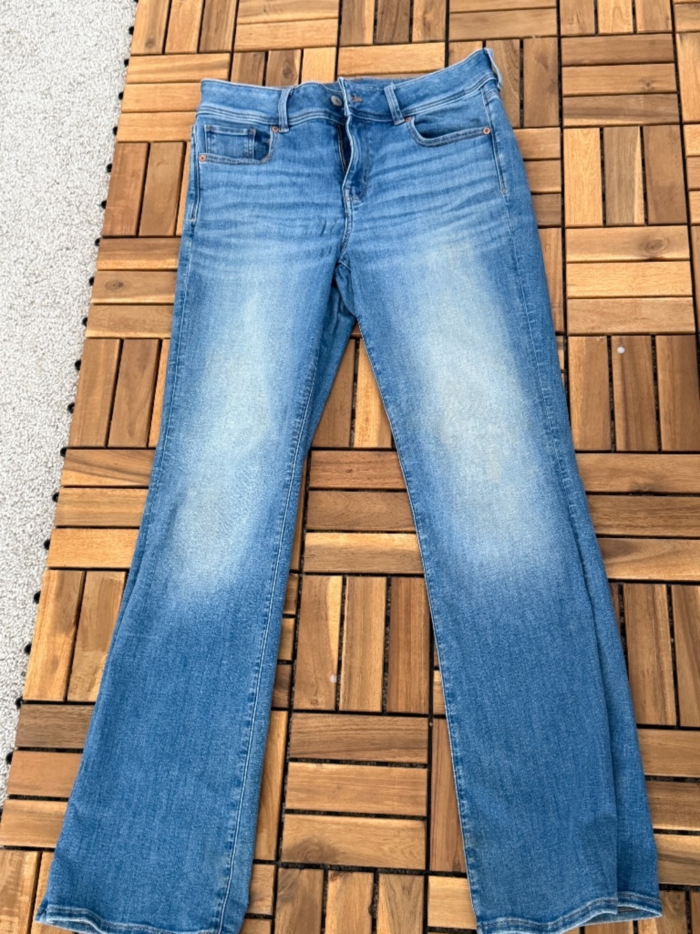 American Eagle Kick Boot Next Level Stretch Jeans Size 10R Medium Wash